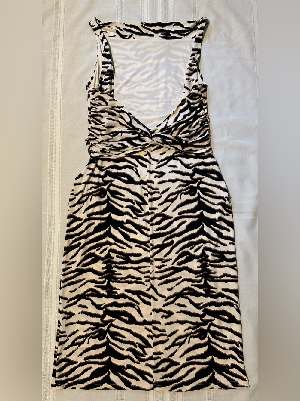 H&M Midi Dress Zebra Print Size L Women’s Black and Cream NWT - Picture 7 of 15